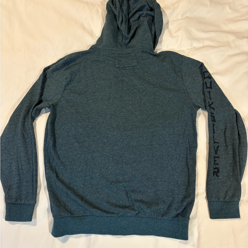 Quiksilver Men's blue/charcoal zip-up hoodie - Picture 4 of 4
